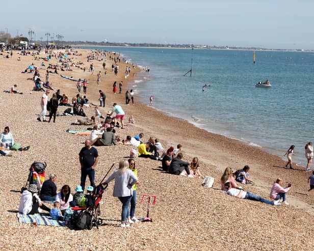 Busy beach on a sunny day in Southsea. Picture: Sam Stephenson.