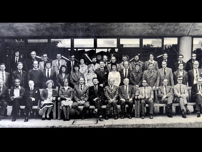 Maths department at the Portsmouth Polytechnic around 1975.