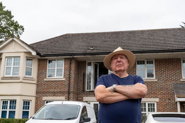 Adrian Weston outside his flat in Emsworth. Picture By: Andy Hornby