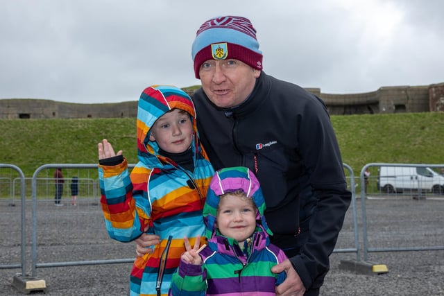 Families braved the cold on Tuesday (April 2) to take advantage of amazing free entertainment at Fort Nelson, with Easter egg hunts and falconry displays. Pictured - The Simm family from Fareham.
