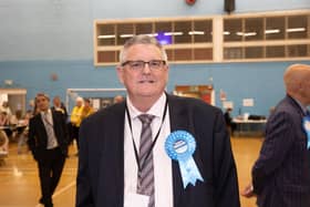 Stephen Ingram, the former director of Eco House Solutions, when he won a seat for the Conservatives on Fareham Borough Council last year 
Picture: Alex Shute