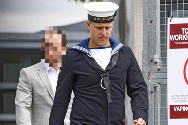Pictured: Able seaman Daniel Taylor Goffey at Bulford Military Court Centre. Photo: David Clarke/Solent News & Photo Agency