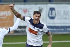 Sam Magri celebrates his goal against Oxford City. Picture: Dave Haines