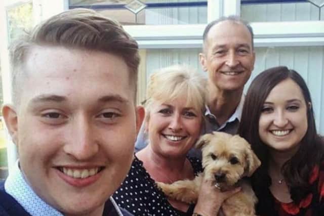 Josh Hendy with his family.