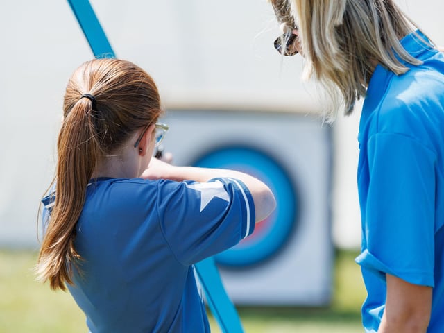 Kids took part in archery lessons. Picture:Marcin Jedrysiak