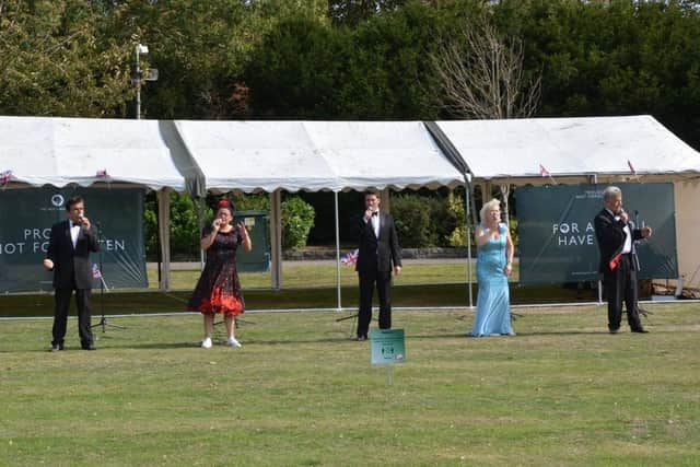 An afternoon of music entertained veterans at HMS Excellent in Portsmouth. Pictured: The entertainment team