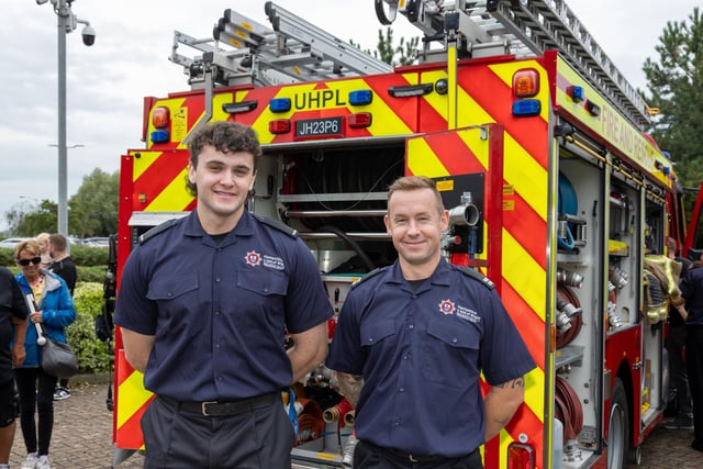 Cain Johnson and Tom Davies, stationed at Cosham's new fire station, were at Port Solent 999 Day to engage with the community.  Photos by Alex Shute