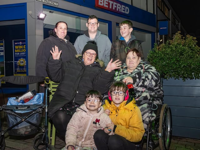 The Hill family from Horndean enjoy the Waterlooville Christmas light switch on.   Photos by Alex Shute