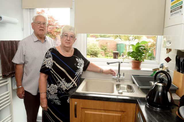 John and Frances Hayes from Fareham, counted themselves lucky they had Streetwise on tap after British Gas left them in limbo for weeks on end in a surreal dispute that led them up a blind alley for weeks on end over a leak from their kitchen mixer tap.
Picture: Sarah Standing (010722-1076)