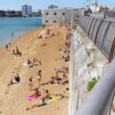 The Hot Walls in Old Portsmouth last month during the fine weather leading up to the second May bank holiday 
Picture: Sarah Standing (210520-8798)