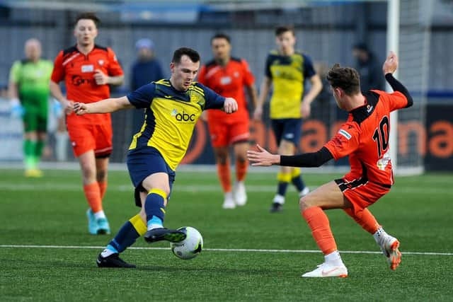 Moneyfields midfielder Callum Glen on the ball.

Picture: Sarah Standing