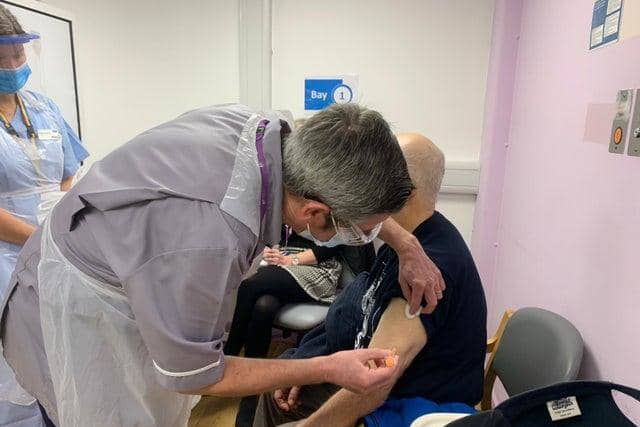 A mass vaccination hub at St James's Hospital has been offering jabs since the beginning of the month. Picture: Sarah Standing
