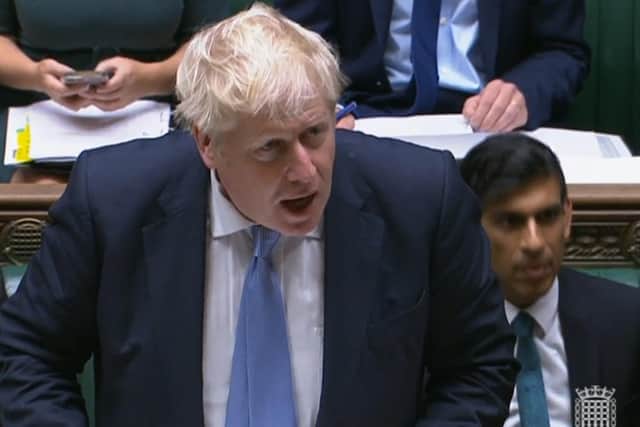 Prime Minister Boris Johnson speaks at the House of Commons, London. House of Commons/PA Wire