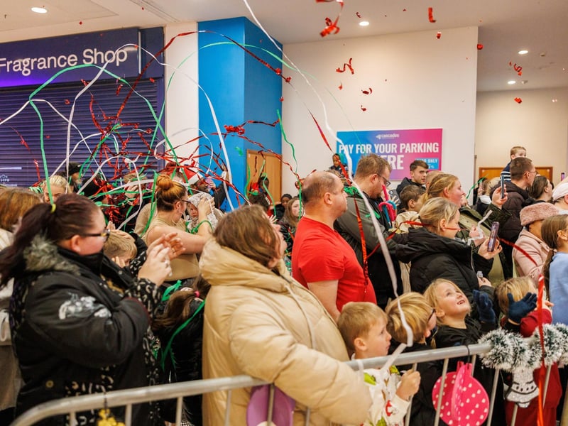 Pictured: Hundreds of people turned out for the annual Commercial Road Christmas Light Switch On which was moved to Cascades shopping centre because of storm Bert   Picture:Marcin Jedrysiak