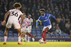 Abu Kamara is still awaiting his first Pompey goal, despite a prolific record at Under-21 level. Picture: Jason Brown/ProSportsImages