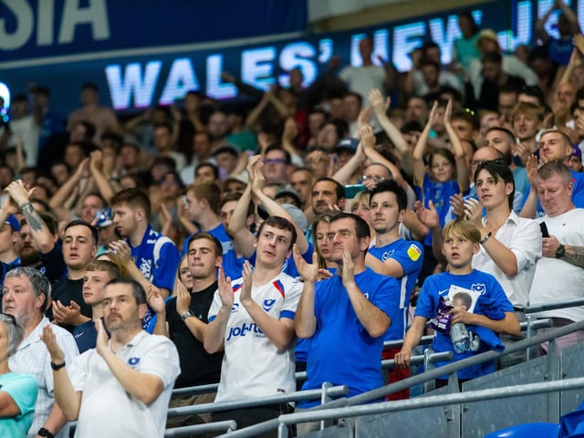 The Pompey fans were in full voice thanks to a 3-0 win.
