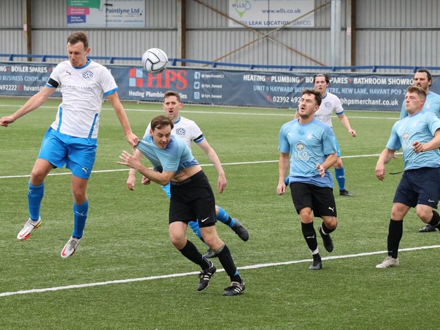 Wicor Mill (blue) v AC Copnor. Picture by Kevin Shipp