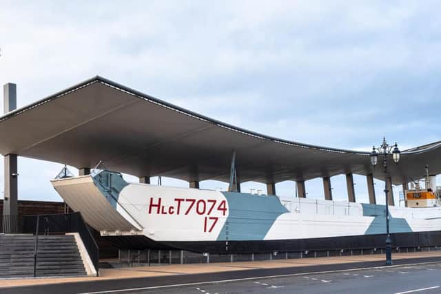 Another landing craft tank - LCT 7074 when she arrived in Portsmouth at the D-Day Story, Southsea