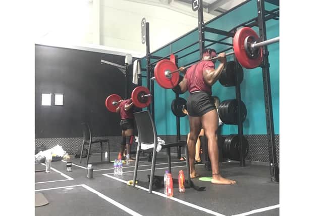 Personal trainers Sol Asajile and Moshood Awosile took on 1,000 squats each to raise funds for the NHS and smashed their target. Picture by: Bradley Salmon