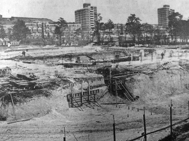 Site of the new development at Queen Alexandra Hospital. In the background is Portsdown Park. Originally a military hospital, The Queen Alexandra (named for Alexandra of Denmark) was built between 1904 and 1908 to replace an earlier hospital which stood in Lion Street in Portsea, Portsmouth