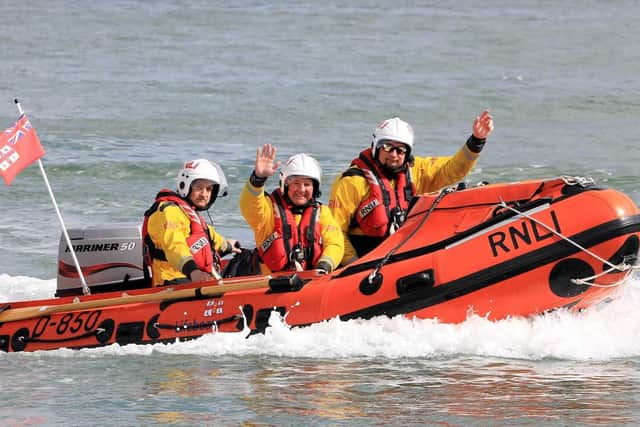 The latest lifeboat at the RNLI in Portsmouth has been named The Dennis Faro. Current crew members at Portsmouth RNLI are giving it a test run. Picture: RNLI/Nicholas Leach.