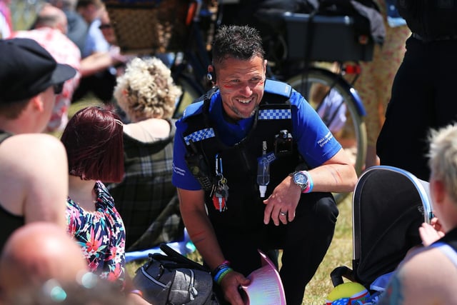 PCSO at work at Portsmouth Pride in Southsea Common. Picture: Chris Moorhouse (jpns 110622-26)