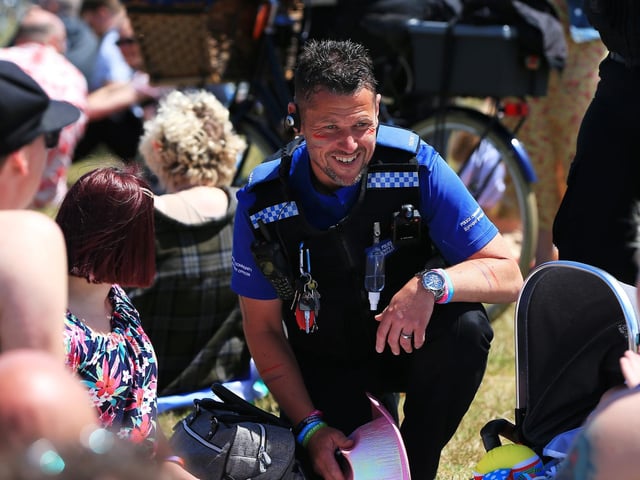 PCSO at work at Portsmouth Pride in Southsea Common. Picture: Chris Moorhouse (jpns 110622-26)