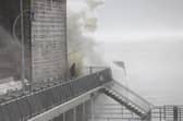 Storm chaser faces down Eunice in Old Portsmouth. Picture: Alex Shute