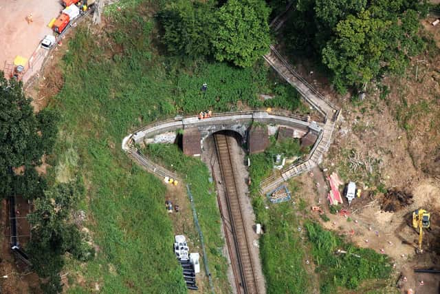 National Rail engineers have finished work on a project to prevent landslips.