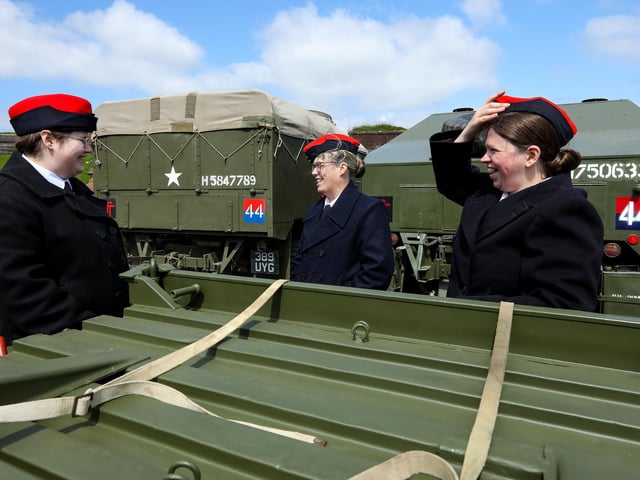 Re-enactors as members of the ATS, from left, Sam Bourne, Tracey Brigstock and Sarah Middelburg.