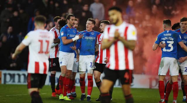 Pompey beat Sunderland 2-0 at Fratton Park in February 2020 - the last time the sides met. Picture: Joe Pepler