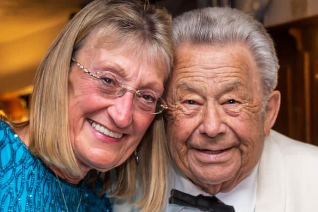 Deirdre Howell from Lee-on-the-Solent is running the London Marathon in memory of her husband Ken Howell. Pictured: Deirdre and Ken