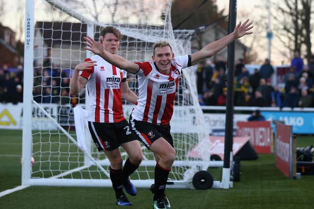 New Hawks signing Daniel Wright netted 38 goals in 132 outings for Cheltenham Town between 2015-18 Picture: Harry Murphy/Getty Images