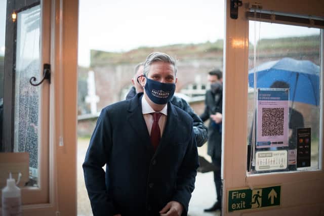 Labour Party leader Sir Keir Starmer during a visit to the Portsmouth Gin Distillery. Picture: Stefan Rousseau/PA Wire