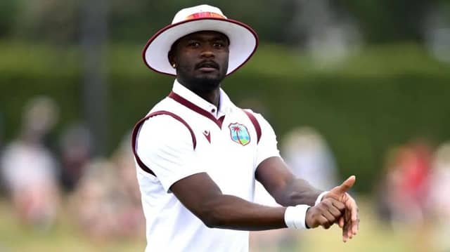 Jayden Seales playing for West Indies
