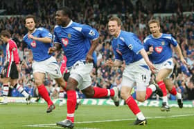 Gary O'Neil and his team-mates celebrate Yakubu's successful penalty during the 4-1 triumph over Southampton in April 2005. Picture: Mike Hewitt/Getty Images