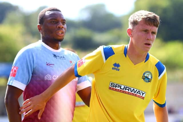 Pompey loanee midfielder Harry Jewitt-White at Chesham. Picture by Tom Phillips