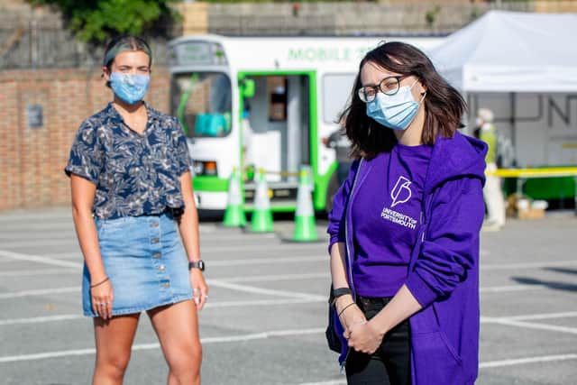 University of Portsmouth students, Ellie Albett and Hannah Curtis, both 22, feel it is unfair to blame young people for the recent spike in coronavirus cases.

Picture: Habibur Rahman
