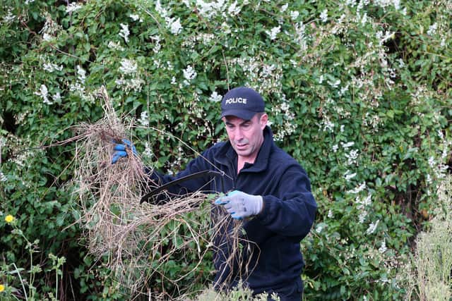 Police at a crime scene in Tangier Road, Baffins, on October 20. Picture: Chris Moorhouse (jpns 201021-06)