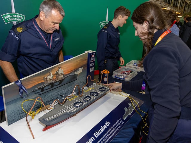 Royal Navy aircraft carrier, HMS Queen Elizabeth, hosted an Employer Engagement Day providing a platform for RN Recruit and Attract to show case Royal Navy and Royal Naval Reserves specialisations and career opportunities for some 1400 school children, cadets and teenage groups.
