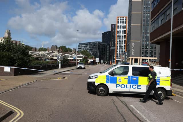 After a bomb disposal robot was deployed, the item was deemed "non suspicious".