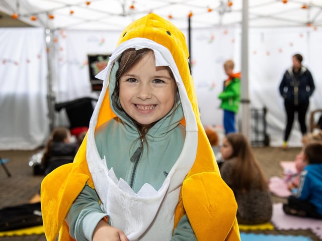 People flocked to Port Solent on Thursday to enjoy the half term entertainment, including arts and craft, face painting and magic shows.
Pictured - Miia, 4 from Port Solent dressed as Baby Shark
Photos by Alex Shute