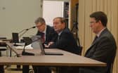 Hampshire County Council leader Cllr Keith Mans, middle, at a cabinet meeting in Winchester. Picture: David George