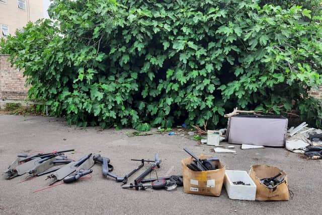 The parts were found in a car park in Montague Road, North End. Picture: Portsmouth Police.