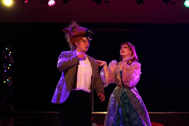 Erin Robertson as Bottom and Eve Harwood as Titania. Picture: Sally Tiller