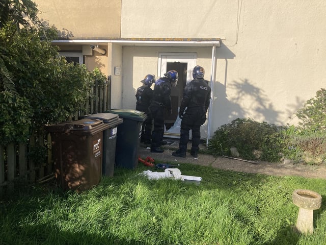 Gosport drugs raid on Monday where a man was arrested