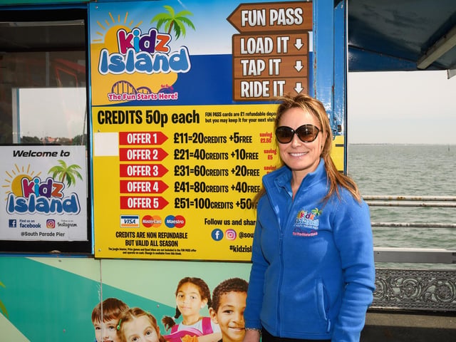 Penelope Wallis, who runs rides at South Parade Pier with her husband, as part of Kidz Island. They took on the lease at the start of 2020 and have had a tough couple of years (170421-25)