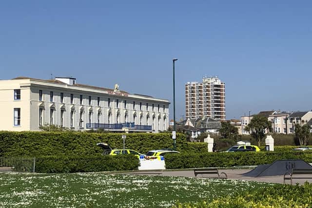 Armed police outside the Royal Norfolk Hotel in Bognor Regis on April 20. Picture: Richard Lemmer