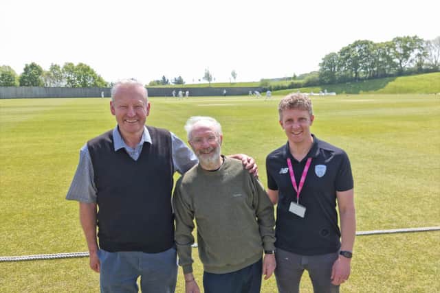 L-R former pro cricketers Tim Tremlett, Barry Reed and Rob Pfeiffer