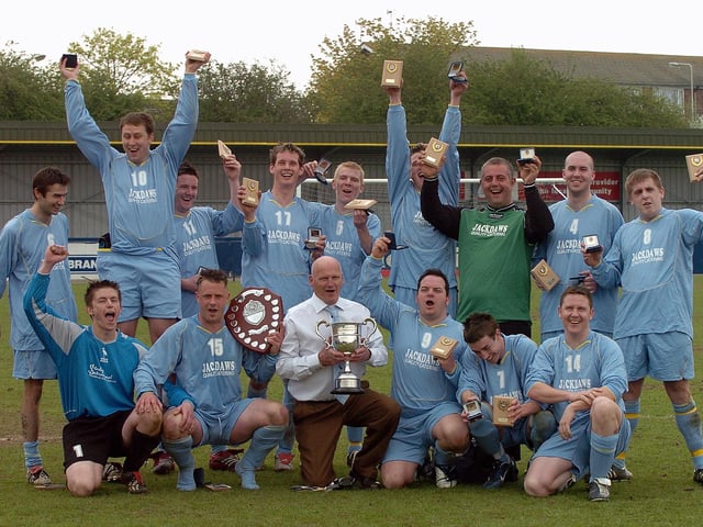 Heron United celebrate Junior Cup victory in Havant in 2006.